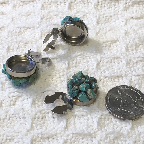 BUTTON COVERS Turquoise QTY 3 - Picture 2 of 4